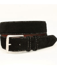 Torino Leather European Sueded Calfskin Belt - Black 54010 - Belts Cool Casual | Sam's Tailoring Fine Men's Clothing
