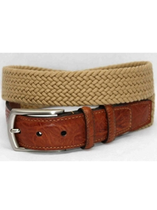 Torino Leather XLong-Italian Woven Cotton Elastic Belt - Camel 69502X - Big and Tall Belt Collection | Sam's Tailoring Fine Men's Clothing