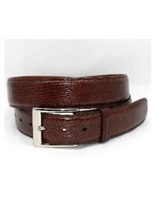 Torino Leather X-Long Genuine Lizard Belt - Cognac 5157X - Big and Tall Belt Collection | Sam's Tailoring Fine Men's Clothing