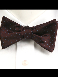 Brown Dot Woven Classic ''to tie'' Bow