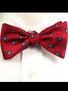Robert Talbott Red Woven Neats Classic ''to tie'' Bow 041012C-05 - Bow Ties & Sets | Sam's Tailoring Fine Men's Clothing
