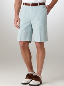 Mini Check Flat Front Shorts