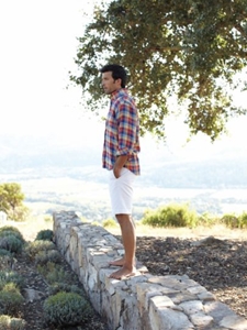 Spring 2012 Orange, Red and Blue Linen Check Plaid