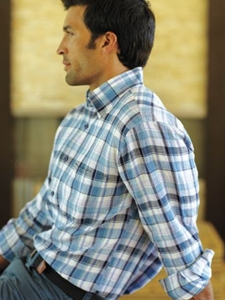 Spring 2012 Lavender, Navy and Blue Linen Check Sport Shirt