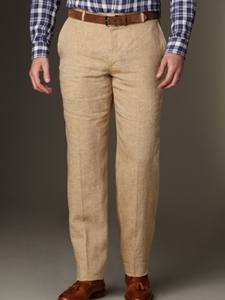 Hickey Freeman Tailored Clothing Modern Mahogany Collection Tan Linen Trousers A75021602014 - Trousers or Pants | Sam's Tailoring Fine Men's Clothing