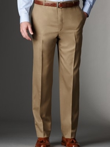 Mahogany Collection Tan Flat Front Trouser B73021608006 - Spring 2015 Collection Trousers | Sam's Tailoring Fine Men's Clothing
