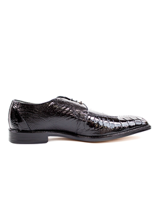 Belvedere Black Siena Genuine Ostrich Leather Shoes 1463 - Belvedere Dress Shoes | Sam's Tailoring Fine Men's Clothing
