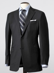 Hickey Freeman Tailored Clothing Modern Mahogany Collection Dark Grey Flannel Stripe Suit B17025306016 - Suits | Sam's Tailoring Fine Men's Clothing
