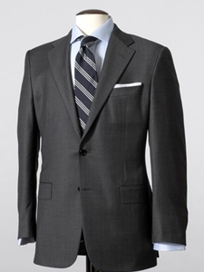 Hickey Freeman Tailored Clothing Modern Mahogany Collection Grey Sharkskin Stripe Suit A03025305006 - Suits | Sam's Tailoring Fine Men's Clothing