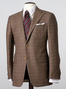 Hickey Freeman Tailored Clothing Modern Mahogany Collection Light Brown Plaid Suit C13025303502 - Suits | Sam's Tailoring Fine Men's Clothing