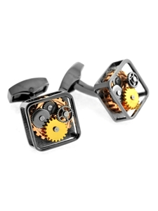 Tateossian London RT Gear Cufflinks - Gunmetal CL0680 - Cufflinks | Sam's Tailoring Fine Men's Clothing