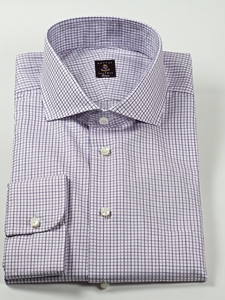 Robert Talbott White and Lavender Mini Check Estate Shirt F8564D3A - View All Shirts | Sam's Tailoring Fine Men's Clothing