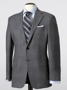 Hickey Freeman Tailored Clothing Modern Mahogany Collection Plaid Suit with Blue Windowpane Pattern B03025308001 - Suits | Sam's Tailoring Fine Men's Clothing