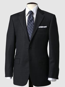Mahogany Collection Charcoal Suit with Blue Windowpane - Hickey Freeman |  SamsTailoring |  Sam's Fine Men's Clothing