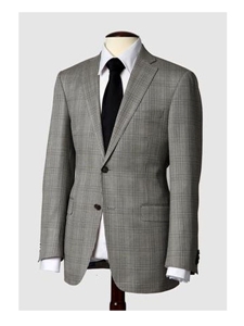 Hart Schaffner Marx Black and White Sportcoat with Blue Windowpane 844429200326, Sportcoats