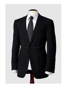 Hart Schaffner Marx Dark Navy Suit with Blue Windowpane 131766206062 - Suits | Sam's Tailoring Fine Men's Clothing