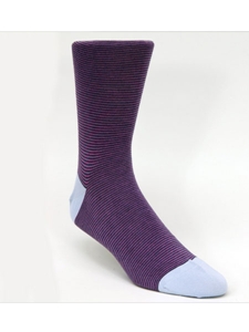 Purple Thin Stripe Ankle High Sock TA1102CP-01 - Robert Talbott Socks Footwear | Sam's Tailoring Fine Men's Clothing
