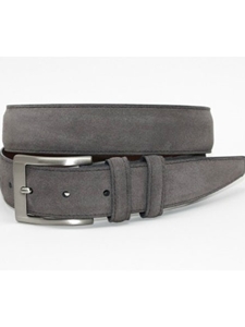 Torino Leather Italian Sueded Calfskin Belt - Grey 54459 - Resort Casual Belts | Sam's Tailoring Fine Men's Clothing