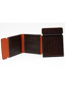 Torino Leather Brown Embossed Lizard Calfskin Cash Cover 510-01 - Spring 2015 Collection Wallets | Sam's Tailoring Fine Men's Clothing