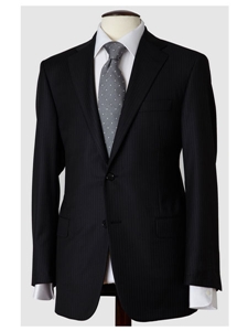 Hickey Freeman Tailored Clothing Mahogany Collection Black Stripe Suit 035303000B03 - Suits | Sam's Tailoring Fine Men's Clothing