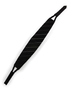 Italo Ferretti Black 4 Stripes Alternate Pleated Diagonal Cummerbund with Swarovski C007-4STRIPES - Cummerbunds | Sam's Tailoring Fine Men's Clothing