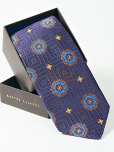 Robert Talbott Purple Heart with Floral Design Best of Class Tie 51706E0-03 - Best Of Class Ties | Sam's Tailoring Fine Men's Clothing