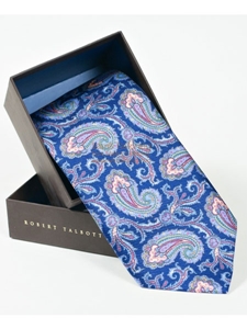 Robert Talbott Sapphire Blue Floral Design Best of Class Tie 53353E0-02 - Best Of Class Ties | Sam's Tailoring Fine Men's Clothing