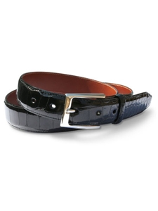 M-Clip Alligator Belts - Black Genuine Alligator Belt BT-BLK-GATR - Exotic Belts and Wallets | Sam's Tailoring Fine Men's Clothing