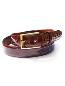 M-Clip Alligator Belts - Cognac Genuine Alligator Belt BT-COG-GATR - Exotic Belts and Wallets | Sam's Tailoring Fine Men's Clothing