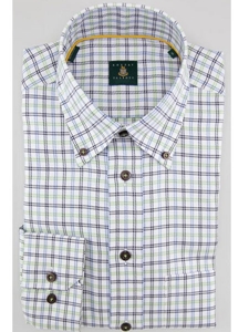 Robert Talbott Blue Medium Spread Collar Check Sport Shirt LMB43045-01 - Spring 2015 Collection Sport Shirts | Sam's Tailoring Fine Men's Clothing