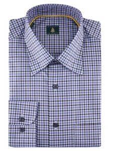 Robert Talbott Sky Medium Spread Collar Check Sport Shirt LUM33045-01 - Spring 2015 Collection Sport Shirts | Sam's Tailoring Fine Men's Clothing