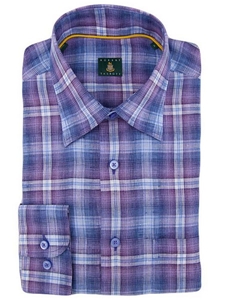 Robert Talbott Blue Medium Spread Collar Check Sport Shirt LUM14001-01 - Spring 2015 Collection Sport Shirts | Sam's Tailoring Fine Men's Clothing