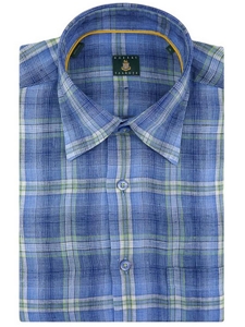 Robert Talbott Green Medium Spread Collar Check Sport Shirt LUM14006-01 - Spring 2015 Collection Sport Shirts | Sam's Tailoring Fine Men's Clothing