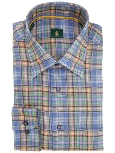 Robert Talbott Blue Medium Spread Collar Check Sport Shirt LUM14103-01 - Spring 2015 Collection Sport Shirts | Sam's Tailoring Fine Men's Clothing