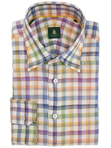 Robert Talbott Orange Medium Spread Collar Check Trim Fit Sport Shirt TUM14108-01 - Spring 2015 Collection Sport Shirts | Sam's Tailoring Fine Men's Clothing
