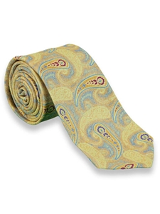 Robert Talbott Gold Paisley Design Crystal Weave Seven Fold Tie 51871M0-06 - Ties and Neckwear | Sam's Tailoring Fine Men's Clothing