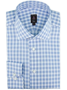 Robert Talbott Sky Blue Check Wide Spread Collar Trim Fit Estate Sutter Dress Shirt F6754B3V-73 - Spring 2015 Collection Dress Shirts | Sam's Tailoring Fine Men's Clothing