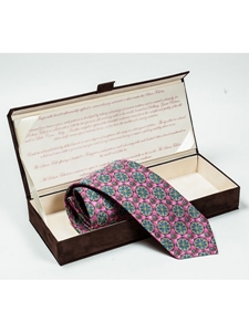 Robert Talbott Blush with Navy Floral Design Seven Fold Tie RT7FT0001-Blush - Spring 2014 Collection Ties and Neckwear | Sam's Tailoring Fine Men's Clothing