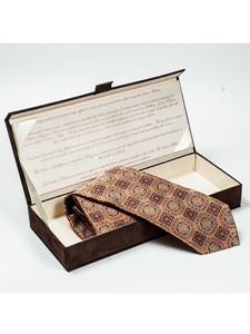 Robert Talbott Tumbleweed Brown Royal Design Seven Fold Tie RT7FT0004-Tumbleweed - Spring 2014 Collection Ties and Neckwear | Sam's Tailoring Fine Men's Clothing