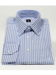 Robert Talbott Blue Striped Medium Spread Collar Estate Dress Shirt F9980A3U-SAM6683 - Spring 2015 Collection Dress Shirts | Sam's Tailoring Fine Men's Clothing