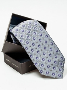 Robert Talbott Ash Grey with Floral Design Best Of Class Tie RTBOC0013-SAM50 - Fall 2014 Collection Best Of Class Ties | Sam's Tailoring Fine Men's Clothing