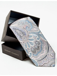 Robert Talbott Sky Blue with Floral Design Best Of Class Tie RTBOC0011-SAM52 - Spring 2015 Collection Best Of Class Ties | Sam's Tailoring Fine Men's Clothing