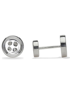 Robert Talbott Silver Double Sided Button Cufflink LC1271-02 - Spring 2014 Collection Cufflinks | Sam's Tailoring Fine Men's Clothing