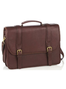 Aston Leather Brown Double Compartment Briefcase 212-BC - Spring 2016 Collection Business and Travel Essentials | Sam's Tailoring Fine Men's Clothing