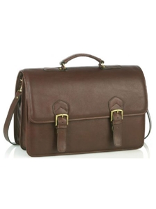 Aston Leather Brown Oversized Multi-Compartment Briefcase 216-BC - Spring 2016 Collection Business and Travel Essentials | Sam's Tailoring Fine Men's Clothing