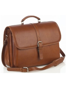 Aston Leather Tan Briefcase with Laptop Computer Case 237-BC - Spring 2016 Collection Business and Travel Essentials | Sam's Tailoring Fine Men's Clothing