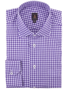 Robert Talbott Violet Check Wide Spread Collar Trim RT Sutter Dress Shirt 9113LB3V-02 - Fall 2014 Collection Dress Trim Shirts | Sam's Tailoring Fine Men's Clothing