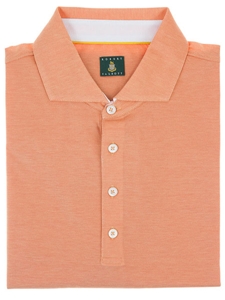 Robert Talbott Apricot The Drake Short Sleeve 4-Button Polo Shirt PK372-05 - Polos and Tees | Sam's Tailoring Fine Men's Clothing