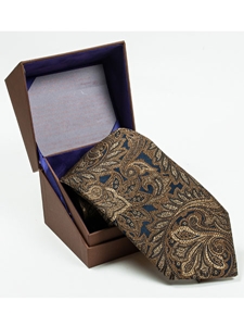 Robert Talbott Black with Khaki Floral Design Estate Tie SAMSUITGALLERY-58 - Spring 2015 Collection Estate Ties | Sam's Tailoring Fine Men's Clothing