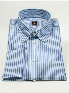 Robert Talbott Blue Stripes Medium Spread Collar Estate Dress Shirt SAMSUITGALLERY-25 - Fall 2014 Collection Dress Shirts | Sam's Tailoring Fine Men's Clothing